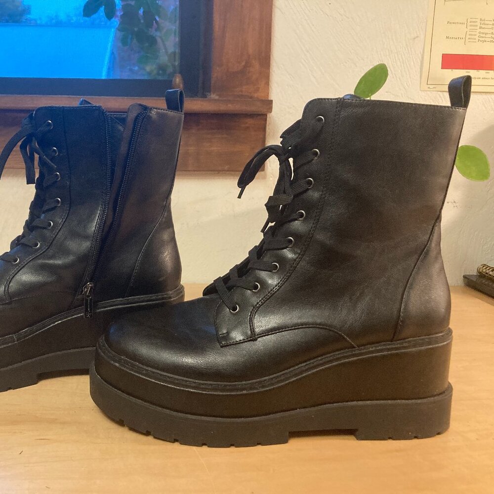 Jessica Simpson Imelda Lace Up Boots, Women's Size 11 M, Black NWOB